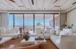 Living space of the Costa Residences pentgarden facing the Caribbean at Corasol