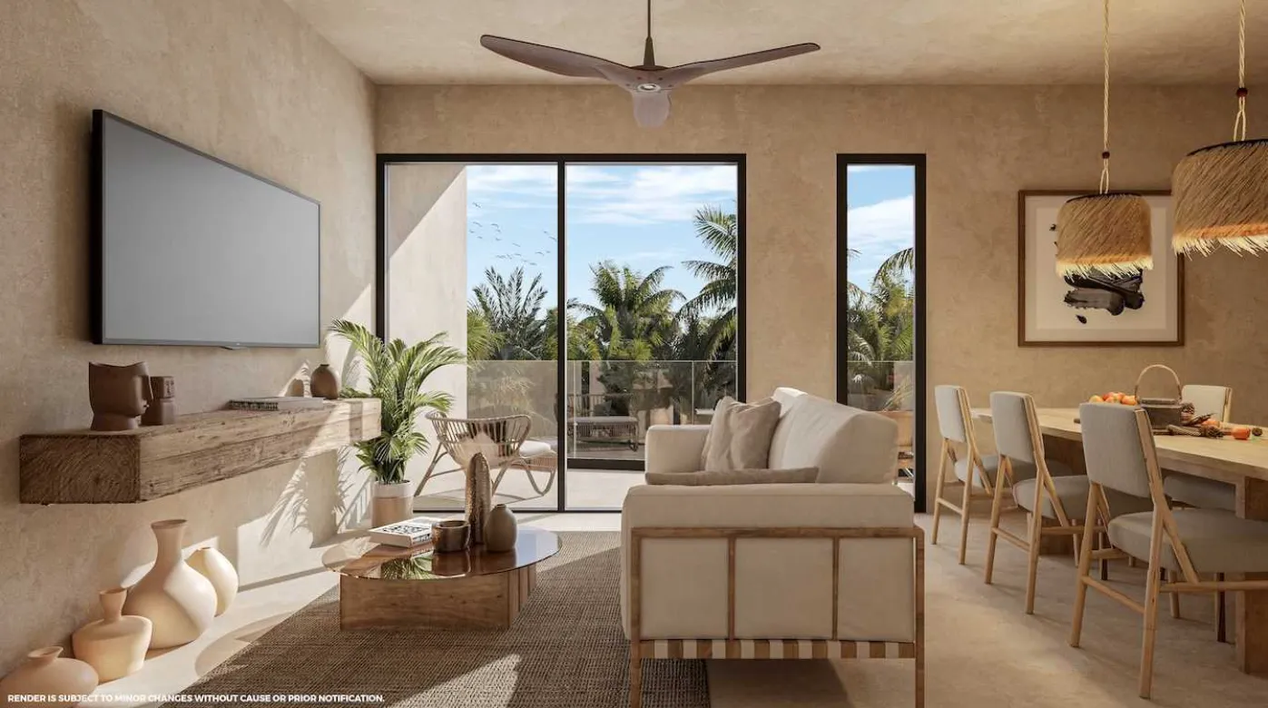 naraina-akumal-living-room Naraina: 2-Bedroom Penthouse Condo in Akumal