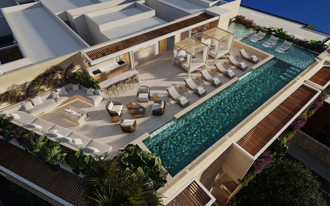 idiliki-playa-del-carmen-rooftop Idilik: Luxury 1–2 Bed Condos & PH for Sale in Playa del Carmen