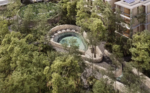 Cenote-style pool surrounded by native jungle at Mayab