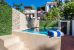 Private pool and patio at a three-bedroom house in downtown Playa del Carmen.