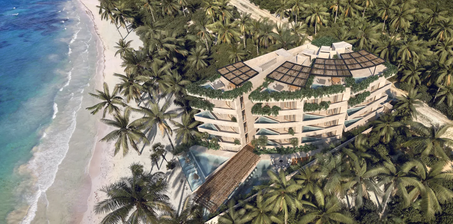 beachfront condo Tankah Bay Tulum