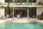 Private pool and chukum-finished terrace at DUNA villa in Tulum.