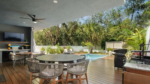 Casa Bosque Bambú villa exterior with private pool and tropical garden in Bosques de Bambu