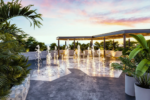 Rooftop pool and solarium at Kolmena condos in Playa del Carmen's Ejido Sur
