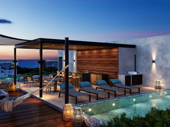Pool deck and hammock area at Kopok