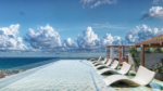 Ocean-view rooftop infinity pool at Macondo Corazón condos in Playa del Carmen.