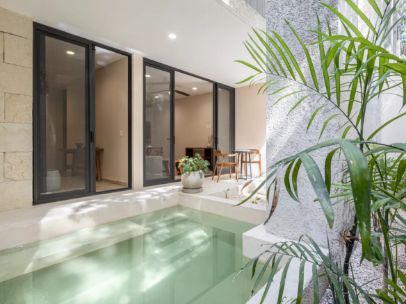 Exterior of a studio condo at Constelada in Aldea Zamá, Tulum.