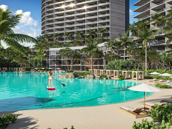 Crystal Lagoons swim lagoon and beach at Le Parc Cancún
