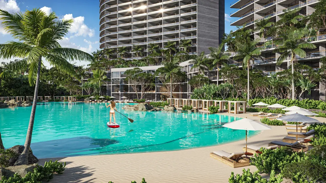 Crystal Lagoons swim lagoon and beach at Le Parc Cancún
