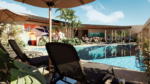 Pool and sun-lounger area at Sensara 28, Playa del Carmen