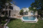 One of two private pools and hardwood deck at Villa La Grieta, Akumal.