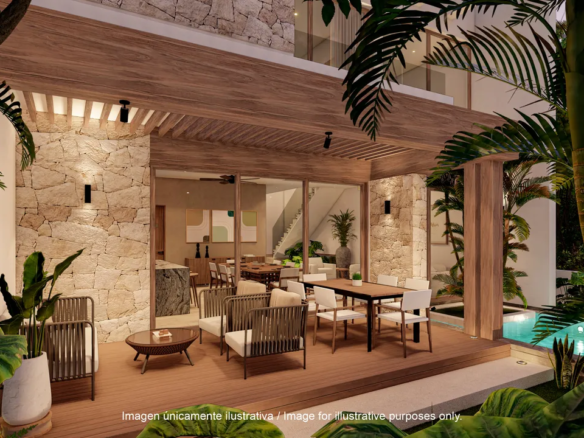 Private pool and terrace at an Aliada villa, Tulum Country Club.