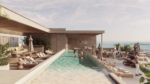 Rooftop pool and sun deck at Lumia Cancún