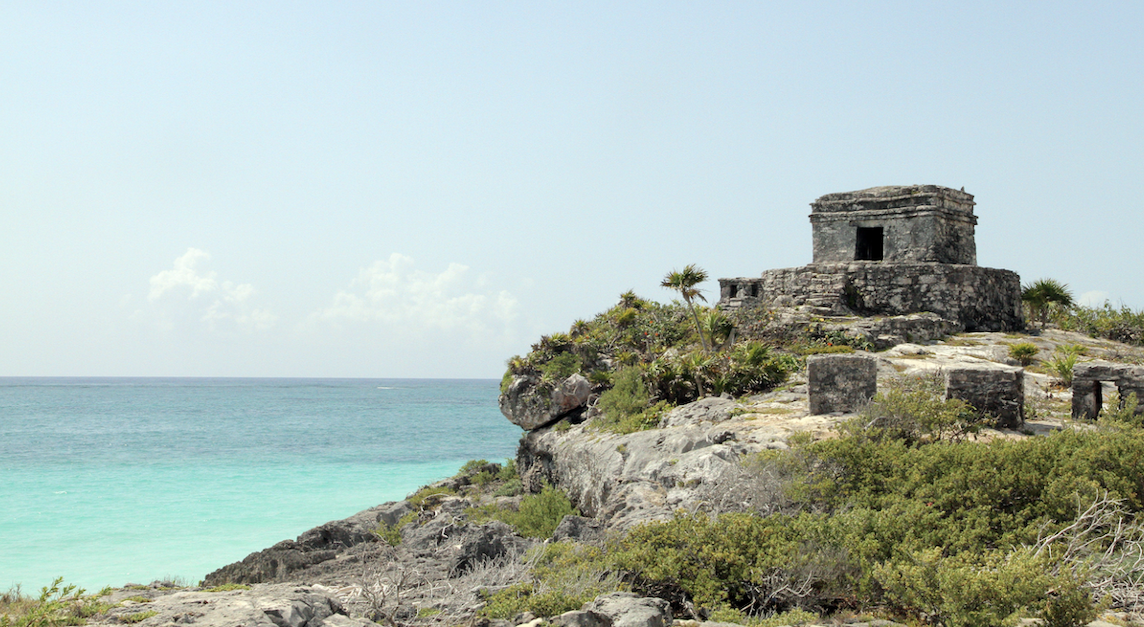 Tulum beach and coastline near Parque del Jaguar
