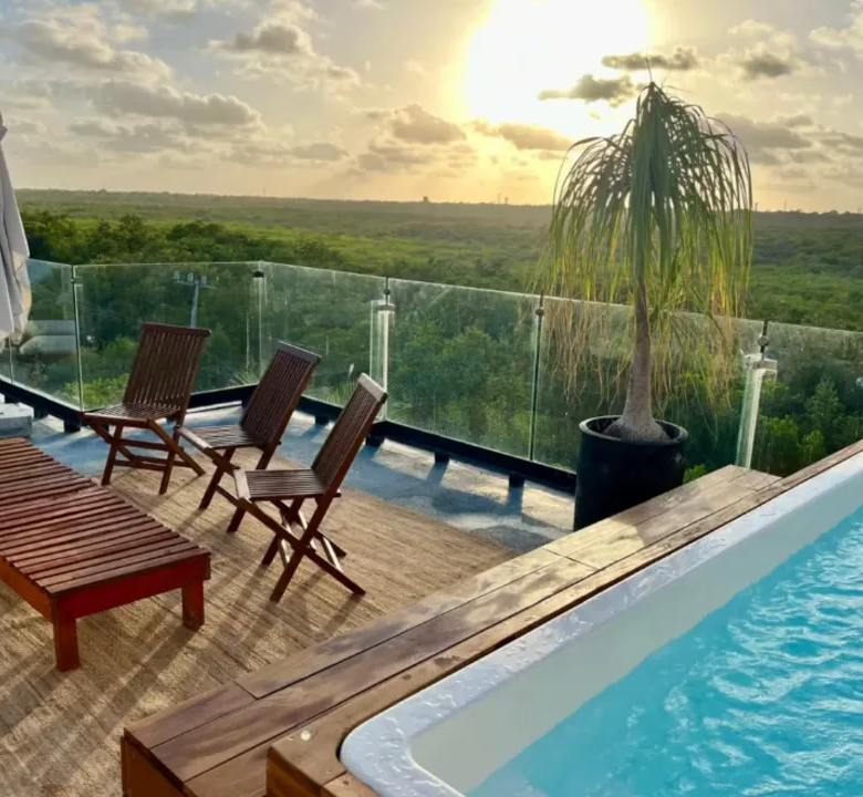 Private rooftop garden with 360-degree views at Antal Tankah Bay