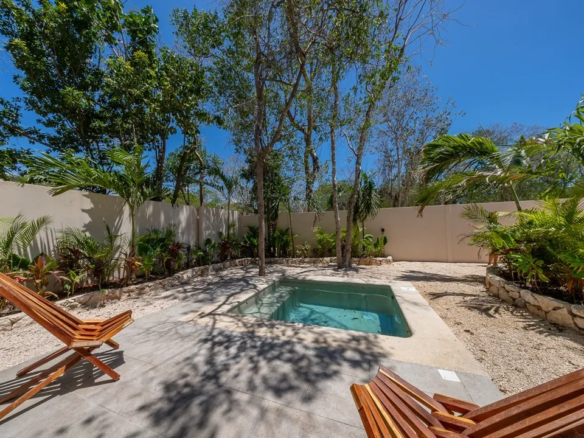 Private pool and terrace at a Santa Teresita casita