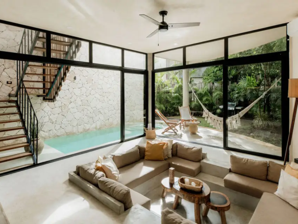 Furnished living area at Casa Coco in Region 7, Tulum