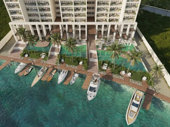 Private marina and dock at Blas Puerto Cancún