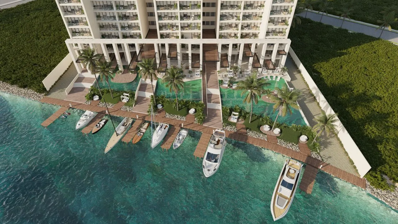 Private marina and dock at Blas Puerto Cancún