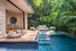 Swim-up pool and sunken living room at Maison Siscolino