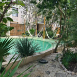 Pool and hammock area at PalAlma, La Veleta