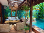 Terrace with ceiling fan at the Riviera Tulum villa